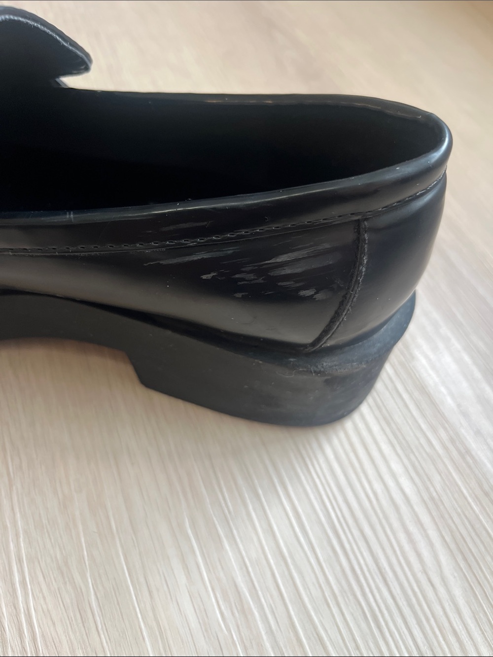 Mango Women’s Chunky Patent Leather Loafers with Fringe Detail Size 38 (US 7) - Picture 8 of 8